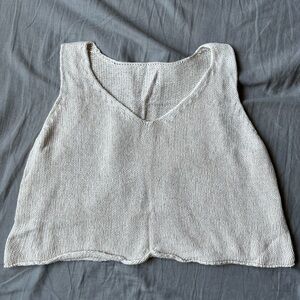 Cream sweater crop top made in Italy